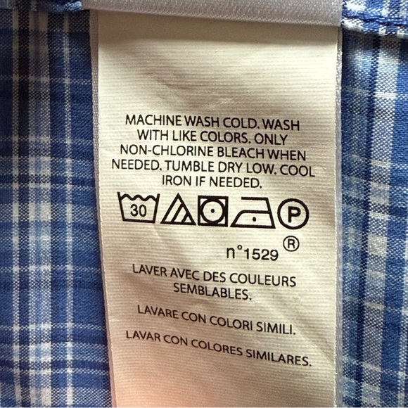 Ralph Lauren Performance Blue Plaid Boy's Medium 10-12 Button Down Spring Shirt - Picture 8 of 10